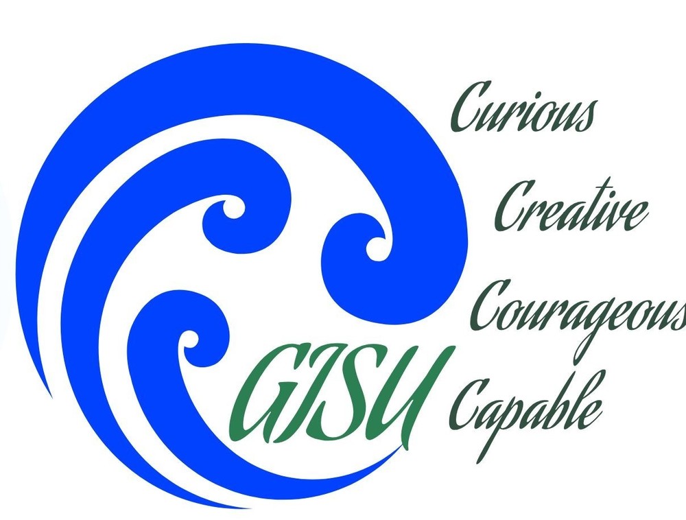 GISU logo - wave of curious creative courageous capable