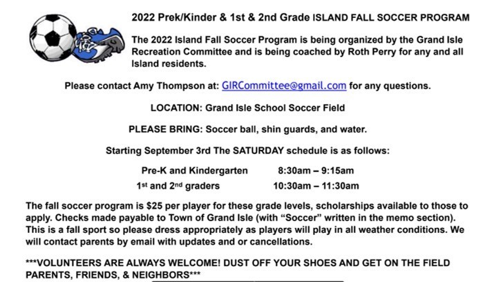 Grand Isle Rec Soccer 2022
