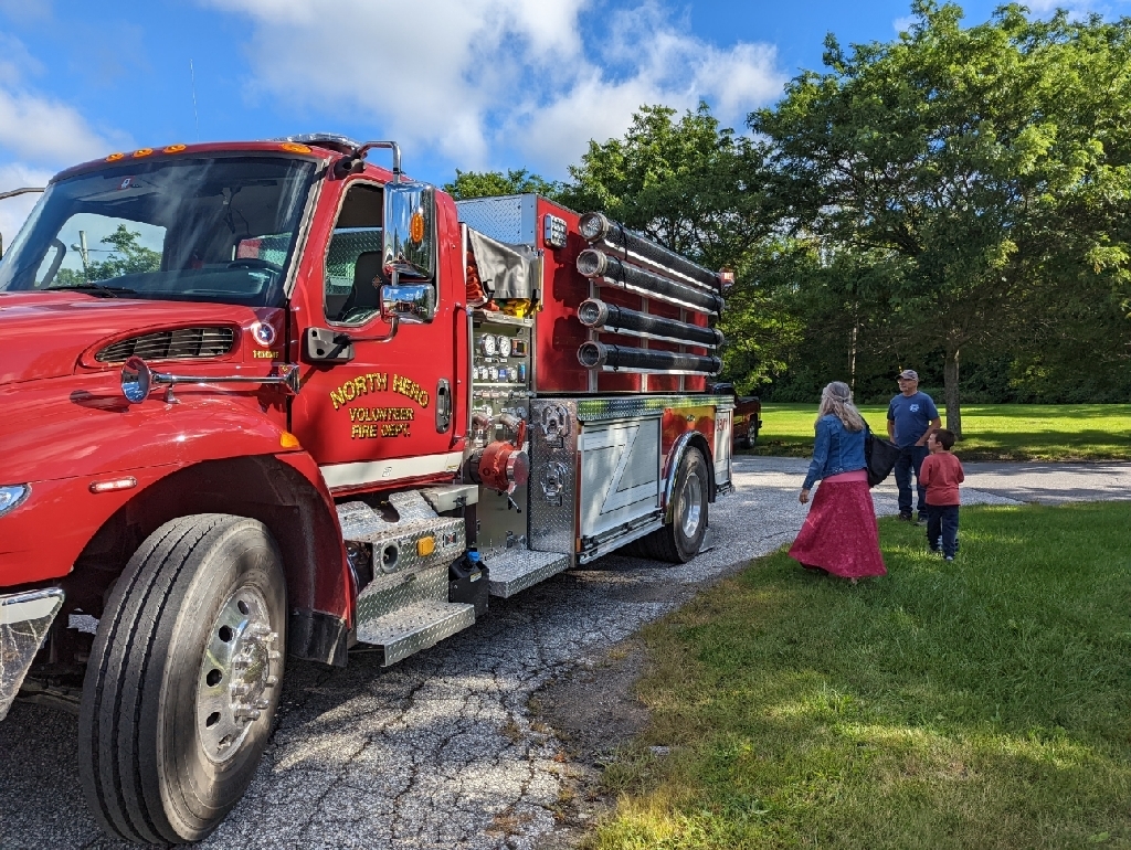 looking at fire truck