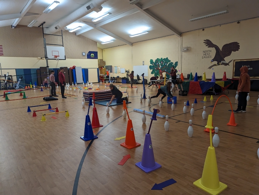 students doing obstacle course in the gym