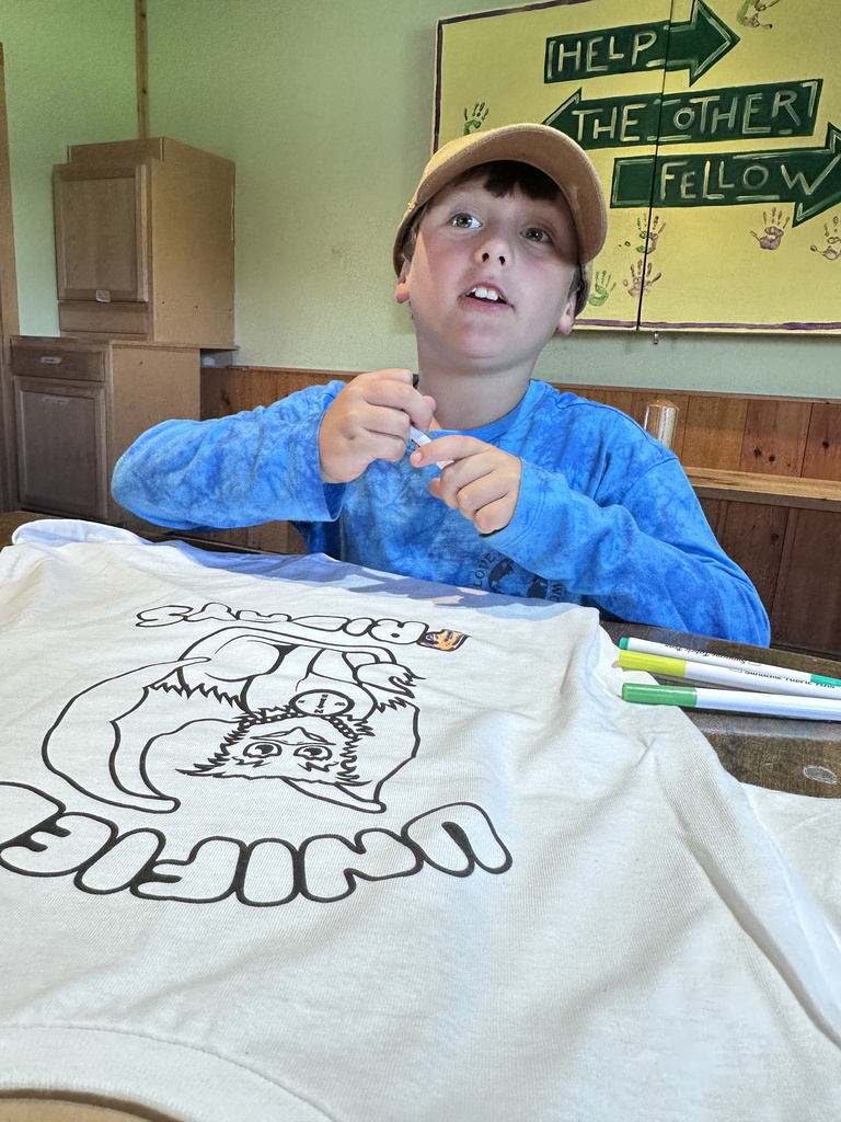 Student working on t-shirt